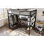 Lit mezzanine avec tablettes de rangement, lit mezzanine en métal avec tringle à vêtements et bureau, conception sans sommier nécessaire