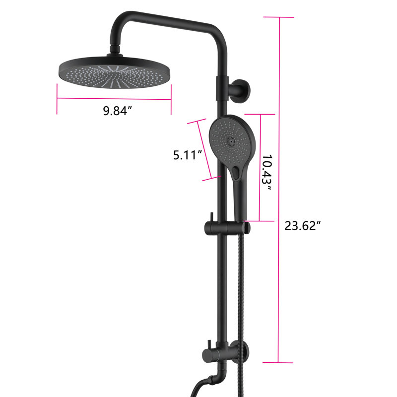 Rain Shower Head with Handheld Spray ,Valve not included