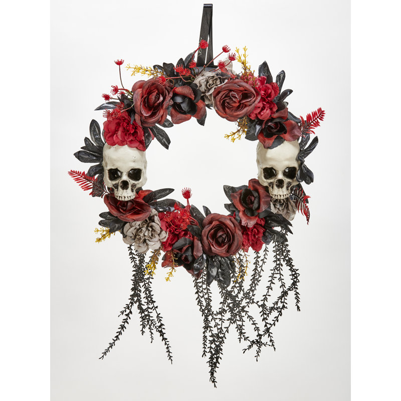 Couronne d'Halloween 20 po Skull & Roses