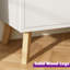 198 cm H Modern 2-Door Wardrobe with 2 Drawers and Solid Wood Legs, White & Natural Wood