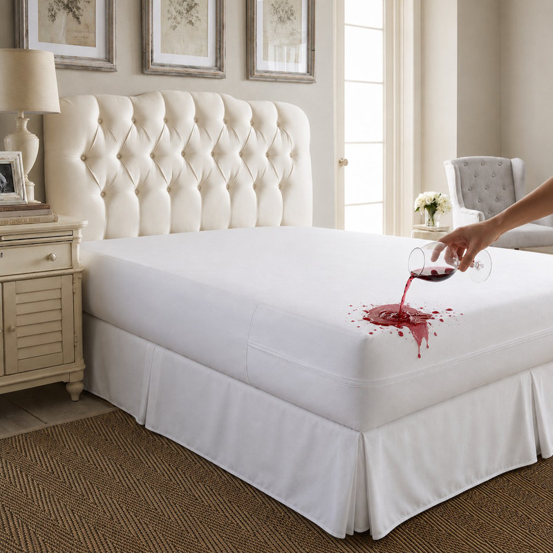 Protège-matelas hypoallergénique avec fermeture à glissière, Grand lit