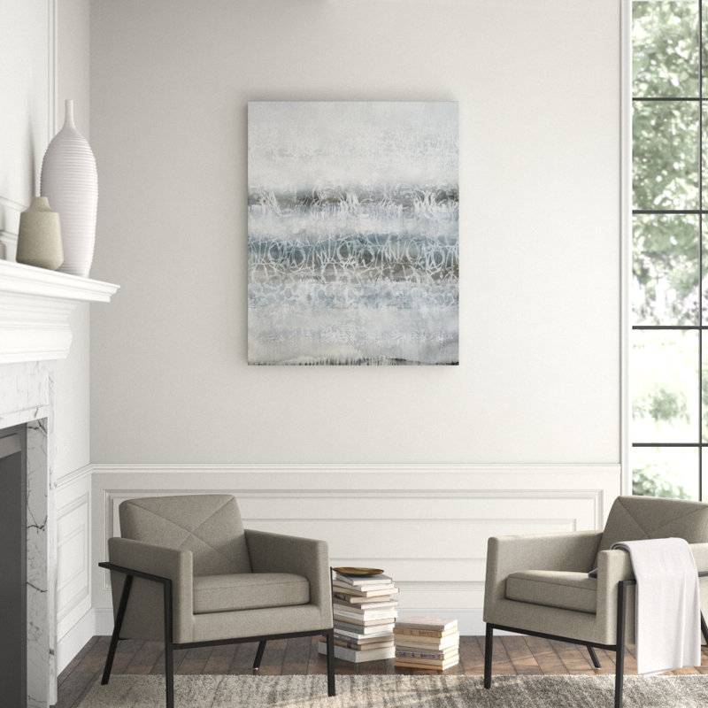 Sterling Print by Jennifer Hollack Raboin, 48" H x 38" W x 2.25" D, Silver Frame Canvas