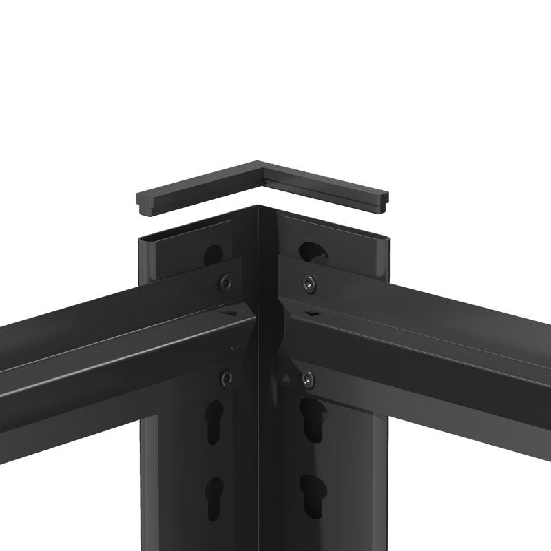 Étagère robuste en maille métallique 5 pour le garage, la cuisine et le bureau - capacité de 2 000 lb, tablette noire facile à installer avec hauteur réglable, espace de rangement