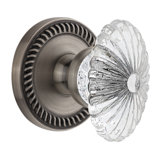 Grandeur Newport Rosette Double Dummy with Burgundy Crystal Door Knob