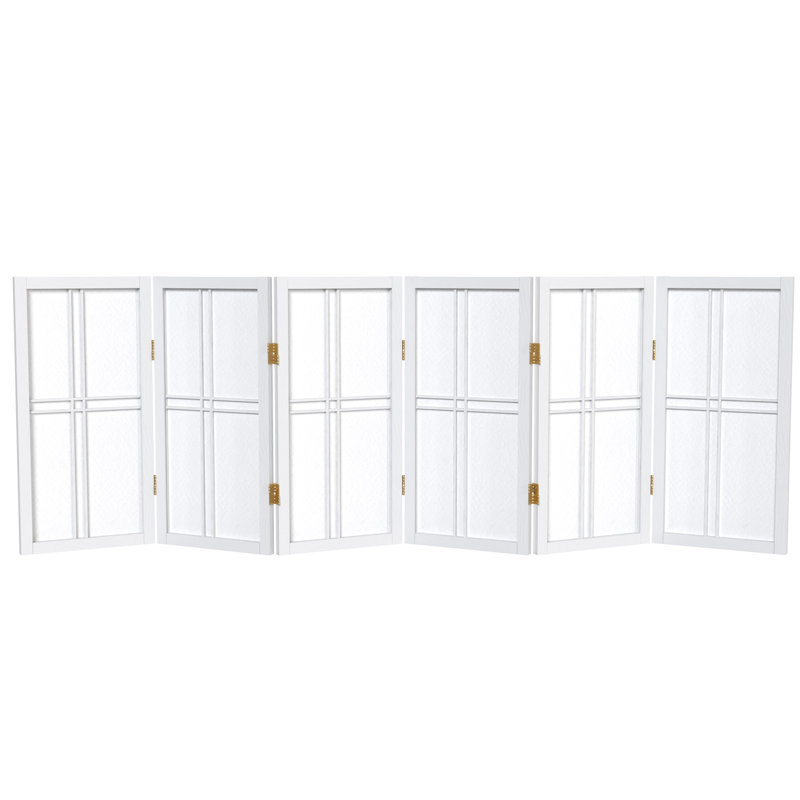 Keitez 24" H Short Folding Screen, White, 6