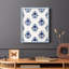 Motif de fleurs indigo II, impression encadrée - bois massif-823959744-823959773