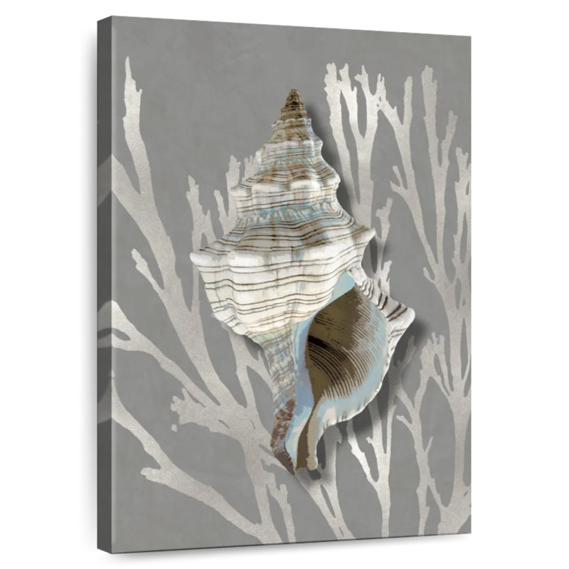 Shell coral silver on gray iii Aletra, H 51 po x l 34 po