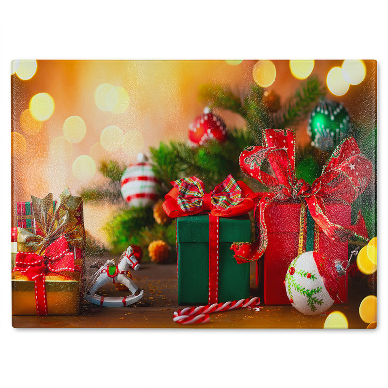 Christmas Holidays Dining Glass Chopping Board