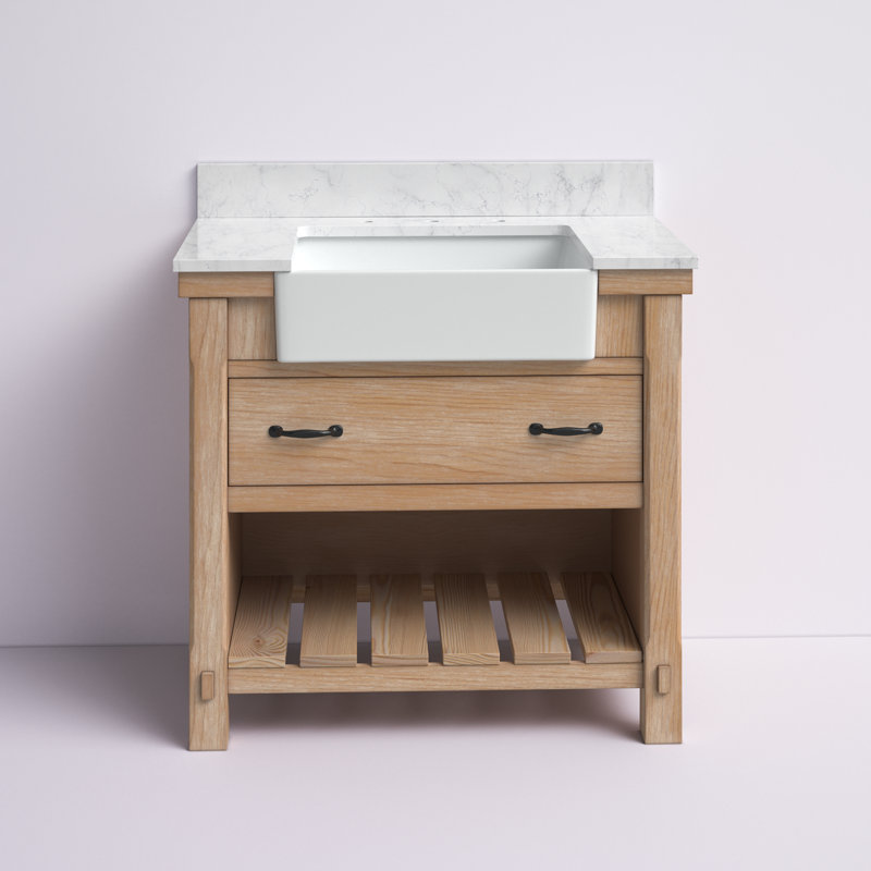 Ensemble de meuble-lavabo simple 36 po Villareal, Pin délavé