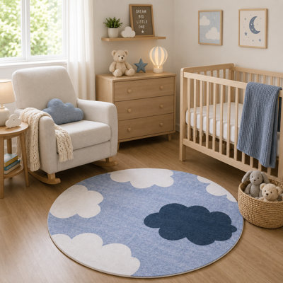Tapis 4 pi x 4 pi Dreamland Kids - Nuage dans le ciel