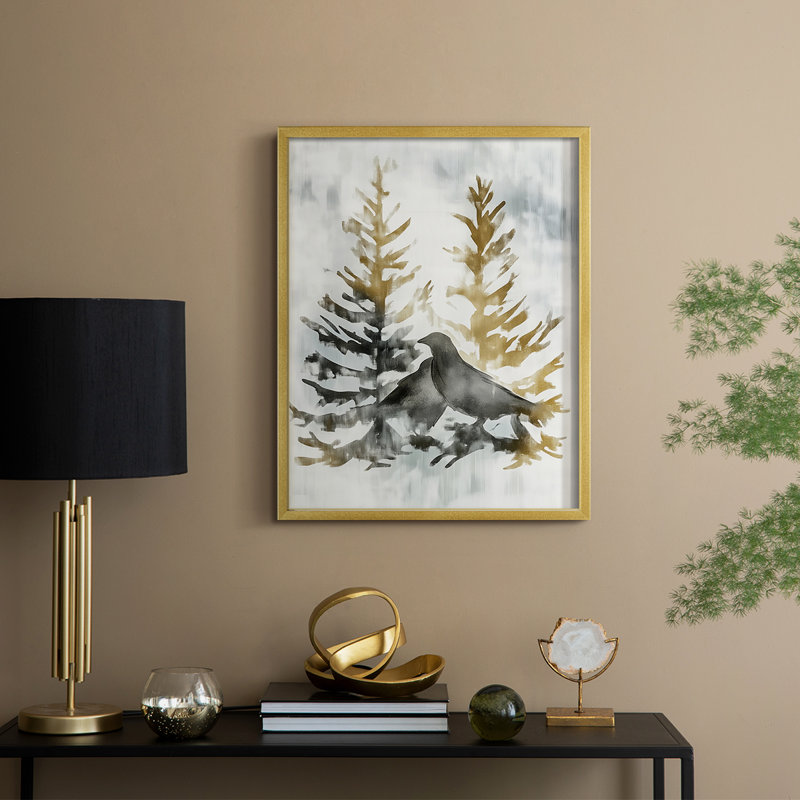 Reproduction encadrée - bois massif, H 15 po x l 12 po, Doré