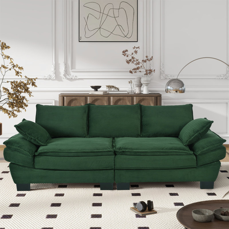 Canapé 85,4 po, Vert foncé