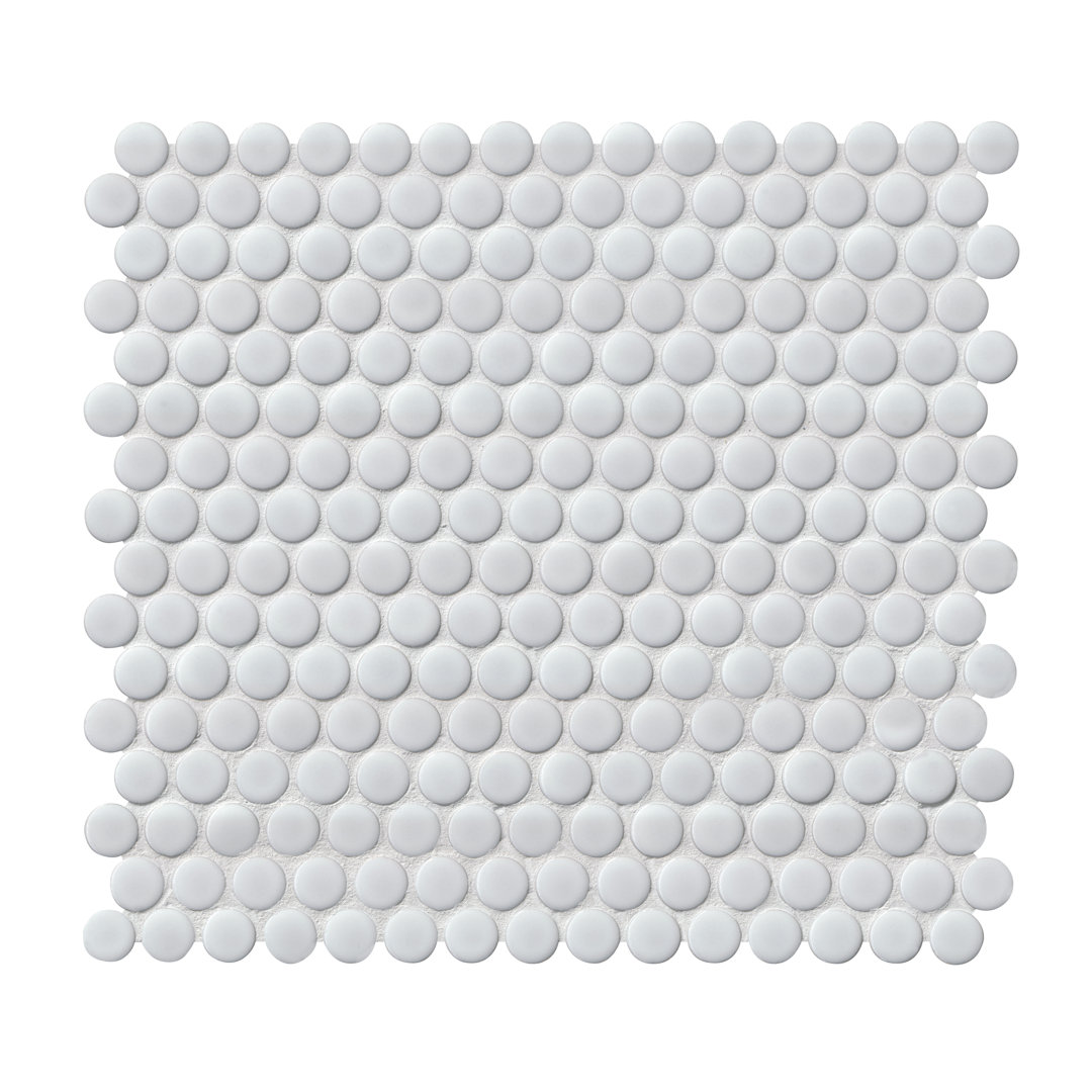 Penny Round 12 in. x 13 in. Porcelain Mosaic Wall & Floor Tile Ackland 