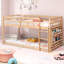 Low Bunk Bed Twin Over Twin, Floor Bunk Bed With Bookshelf&ladder-114498753