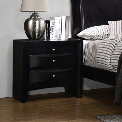 Table de chevet pour chambre à coucher 2 avec plateau coulissant pour l'ambiance, 25,5 pouces de hauteur, 26,51 de largeur, 16,89 de profondeur, bois franc asiatique et placage sur panneau de particules, feutre doux dans les tiroirs avec aménagement de l'espace,
