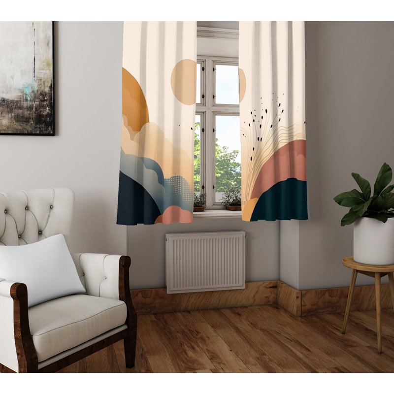 Paire de rideaux semi-transparents en polyester Bewe, L 40 po x L 52 po