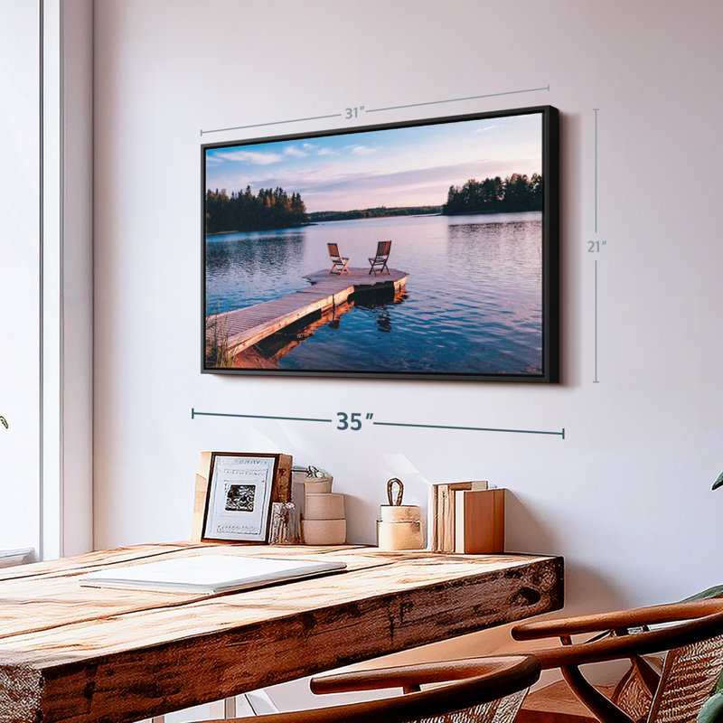 Lake Dock Chairs, reproduction sur toile, H 21 po x l 31 po