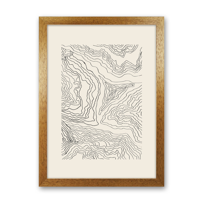 Organic Marble 1 Piece Wall Art on Canvas, 34cm H x 25cm W x 3cm D, Brown Framed