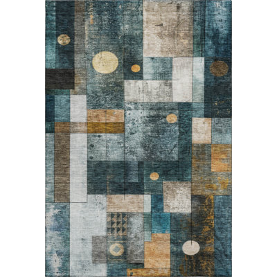 Premium Machine Washable Mayfield AMF1123 Geometric Rug
