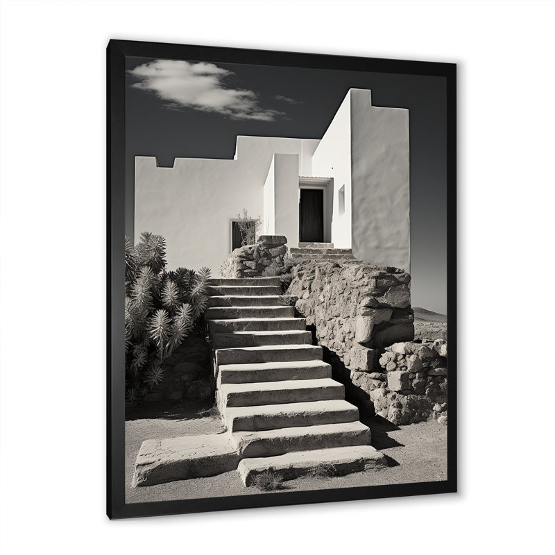 «Black and White Towers Photo II», art mural sur toile, Encadrement doré, H 40 po x l 30 po