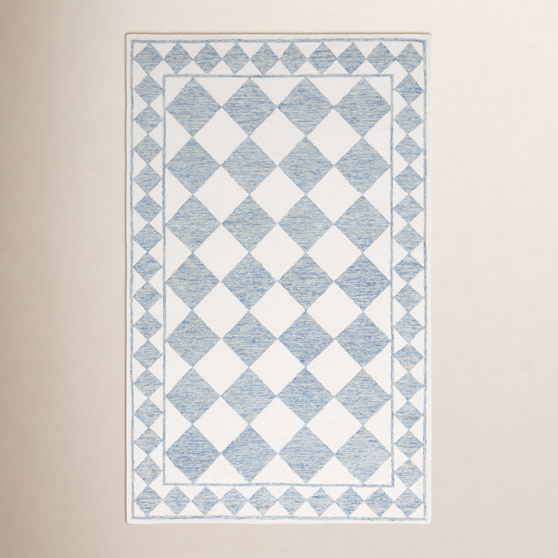 Tapis géométrique touffeté à la main Wharton, Rectangulaire 8 pi x 10 pi