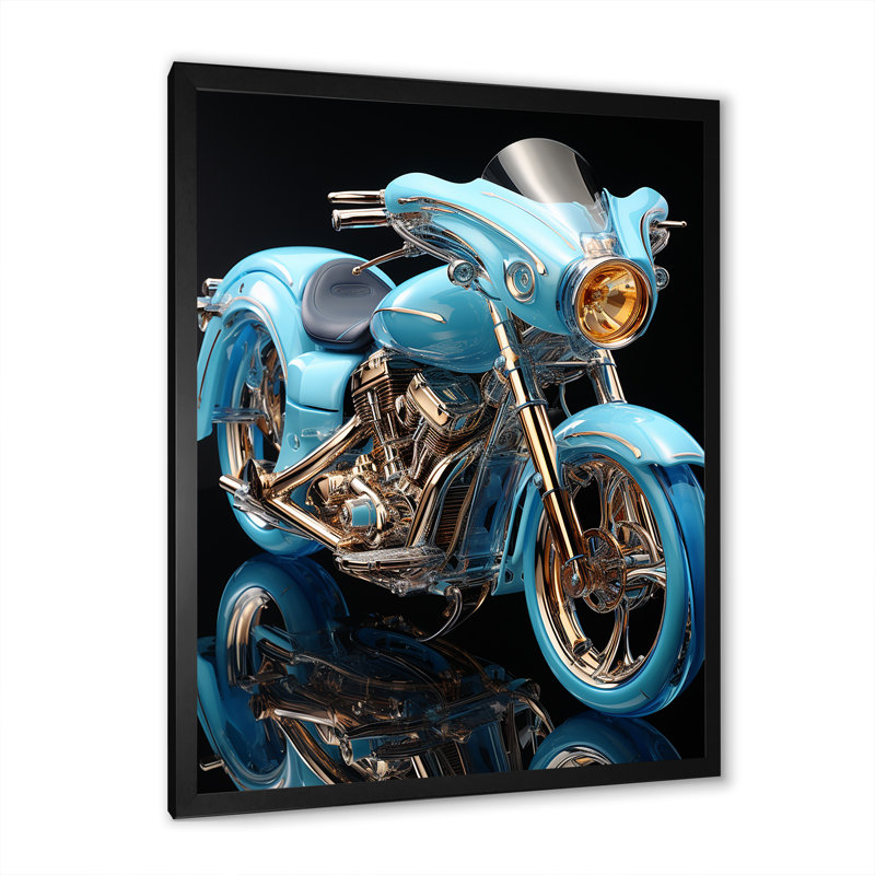 Scooter électrique bleu I, Cadre simple noir, H 40 po x l 30 po x P 1,5 po