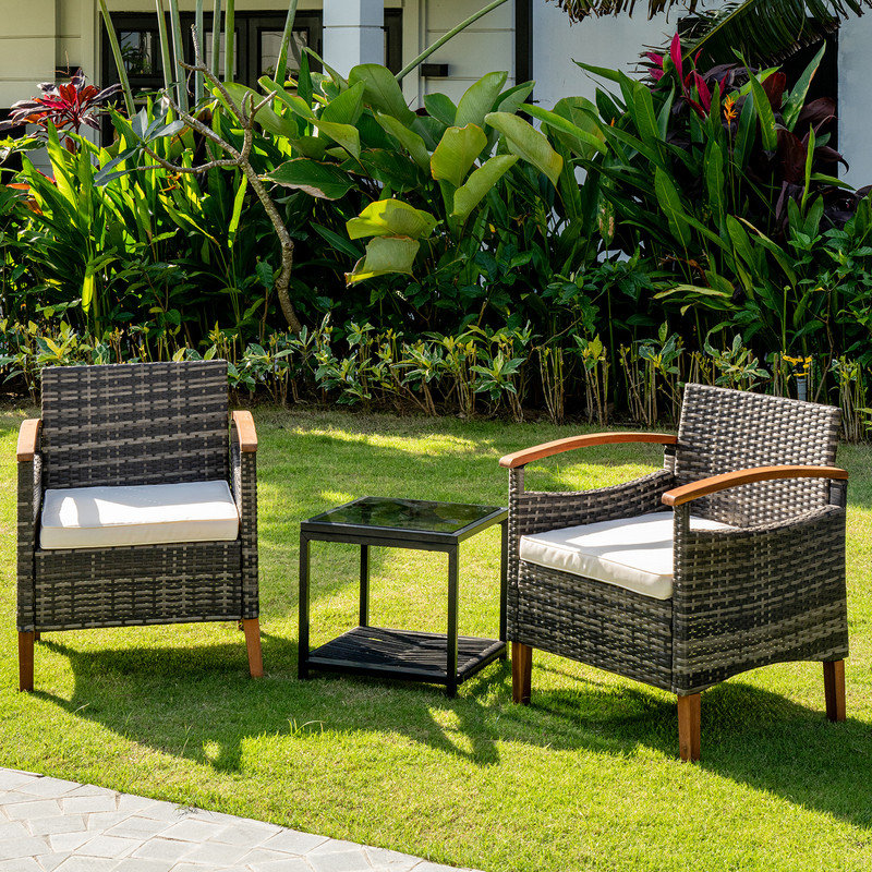 Ensemble de mobilier de patio extérieur Ensemble de mobilier d'extérieur avec table d'extérieur Ensemble de 2 chaises de patio pour l'extérieur