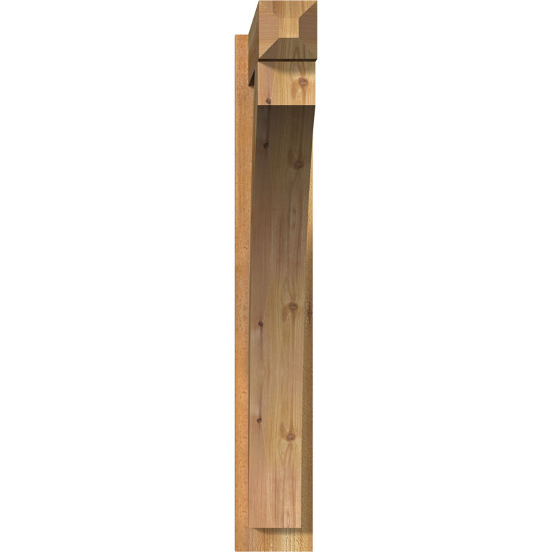 Thorton Craftsman Rustic Wood Outlooker, 32" D x 40" H, 8" W Western Red Cedar (Rough Sawn)