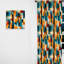 Orange et bleu sarcelle Popart Pop culture Pixels - Rideau obscurcissant rayé rayé - 1 panneaux-107596556