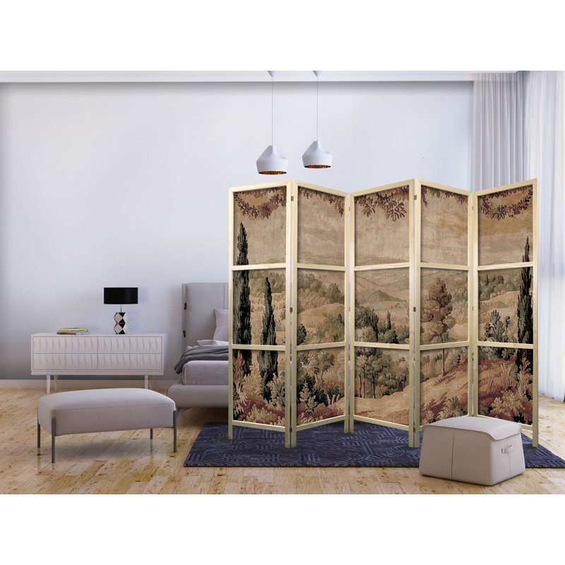 171cm H Solid Wood Folding Room Divider, 5, 171cm H x 225cm W x 1.2cm D