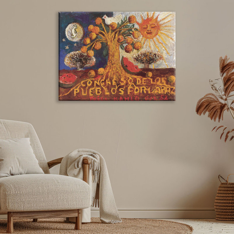 «of People for Peace» par Frida Kahlo, toile tendue avec châssis, H 28 po x l 40 po