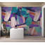 Murale abstraite pelez et collez Lameeka - Formes aléatoires turquoise-106566862