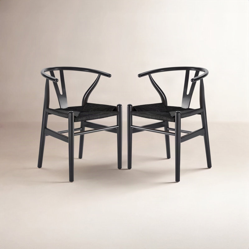 Margo Solid Wood Dining Chair, Black/Black