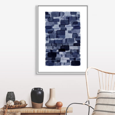 Impression de peinture sur toile, "bloc bleu marine Watercolor" par Urban Epiphany
