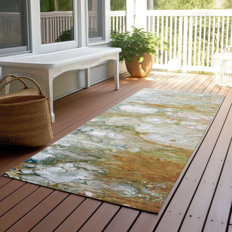 Machine Washable Indoor/Outdoor Christain ACN1278 Paprika Rug