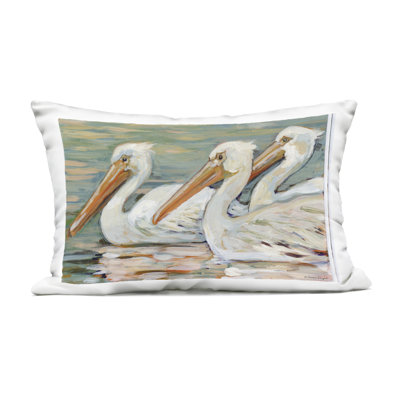 Sandpiper and Beach Tide Outdoor Printed Pillow, design by Susan Winget
