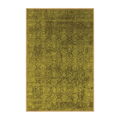 Tapis jaune Mid-Century moderne 2689