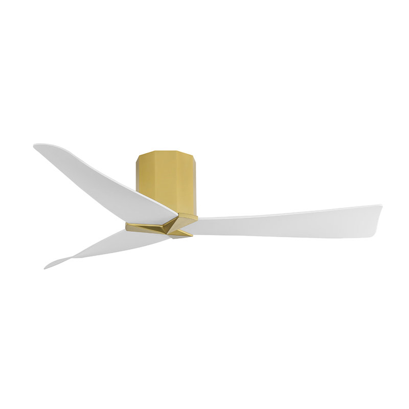 52 po Ventilateur de plafond encastré 3 pales ABS sans lumière, Blanc, Blanc