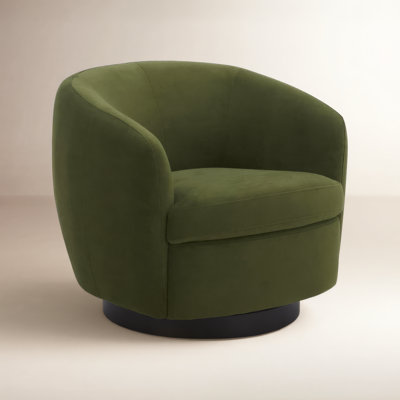 Marcy Linen Swivel Barrel Chair