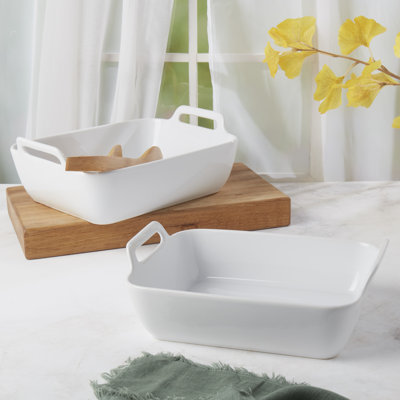 Denmark Tools for Cooks White 2-piece Rectangular Stoneware Baking Dish Set