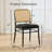 Modern Upholstered Faux Leather Side Dining Chair with Cane Rattan Back-753274499-753274508