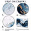 Or et bleu céleste fluidité II - art mural abstrait grand 4 pièces-858634640-858634639