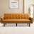 74.4'' Faux Leather Square Arm Sofa Bed-1983379812-1983379813