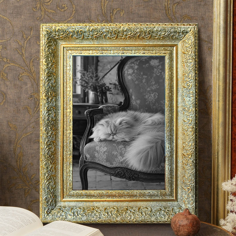 Cadre photo mural antique doré 3 pièces 8 "x 10" avec forme rectangulaire classique