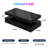 47” High-Glossy LED Coffee Table With 2 Sliding Drawers, Modern Stylish Double-Layer Center Tables With LED Lights, Black-635119408-626168413