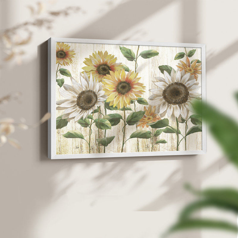 Tournesol Surprise - Impression encadrée - Restickable, H 11 po x l 14 po, Blanc