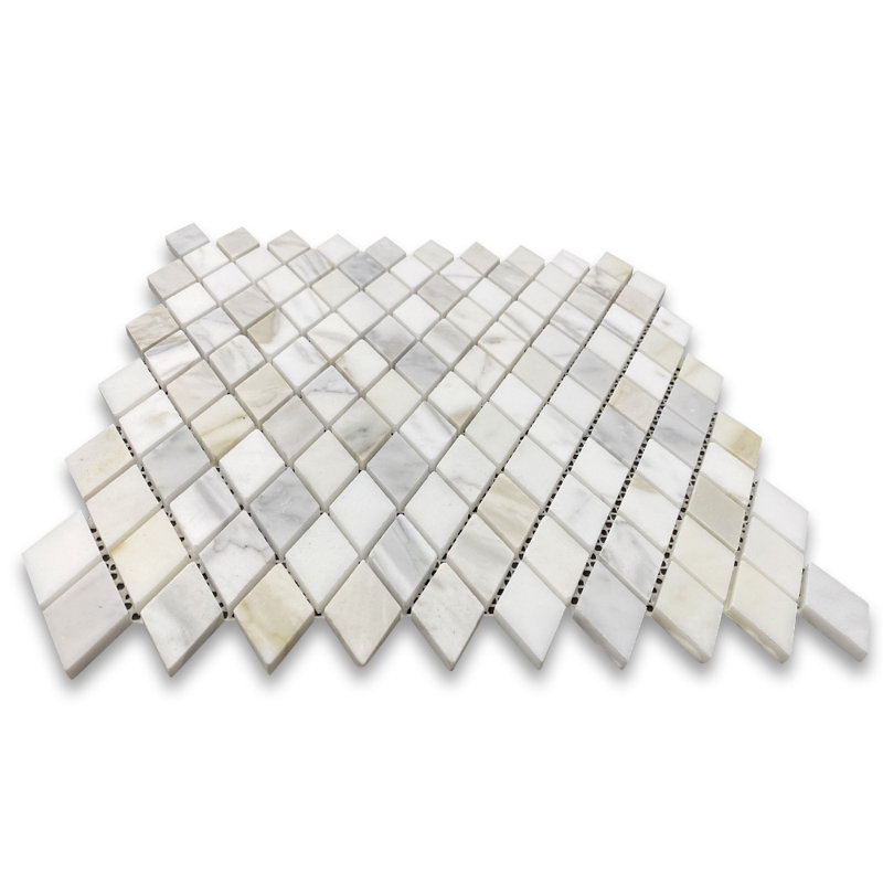 Carreau de mosaïque en marbre 12 po x 12 po Calacatta, Gris clair