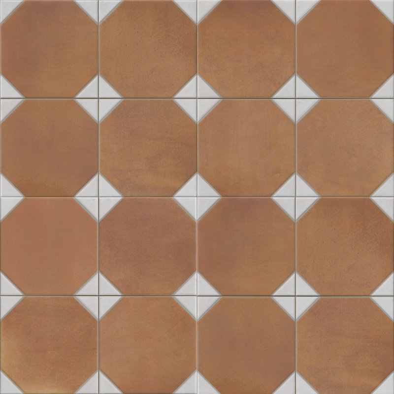 Carreau de sol et mur en porcelaine à carreaux terre cuite mat 13 po x 13 po Siena