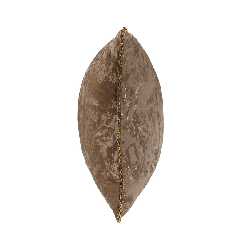 Mica Brocade Woven Throw Pillow, Polyester, Brown