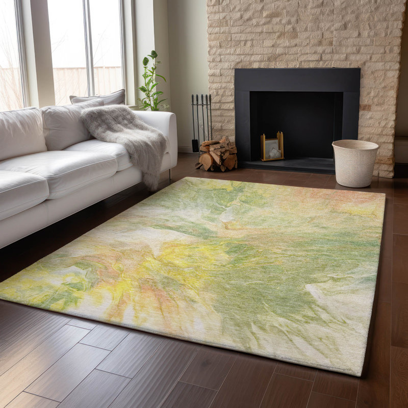 Tapis vert Cerrito lavable à la machine de qualité supérieure, Rectangle 9 pi x 12 pi